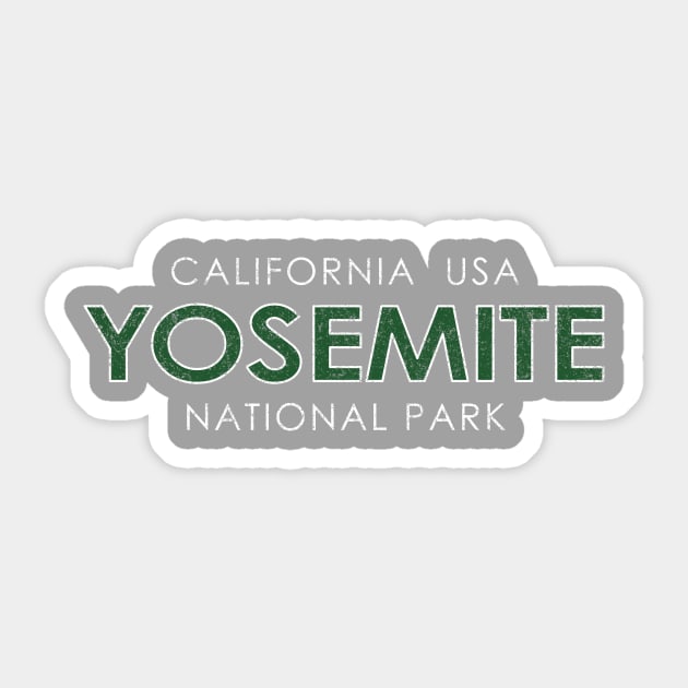 Yosemite National Park Vintage Sticker by PaletteDesigns